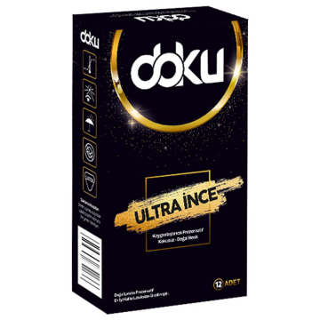 Doku Ultra İnce Prezervatif - 12 Adet