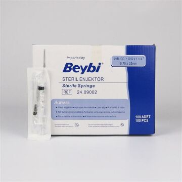 Beybi 2cc Enjektör Siyah Uç - 100 Adet