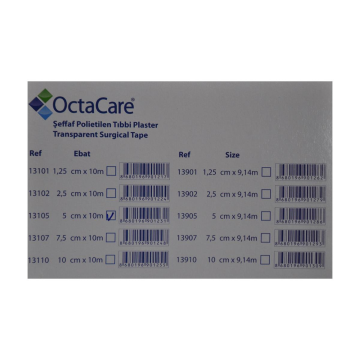 Octacare Şeffaf Flaster 5 cm x 10 m - 6 Adet