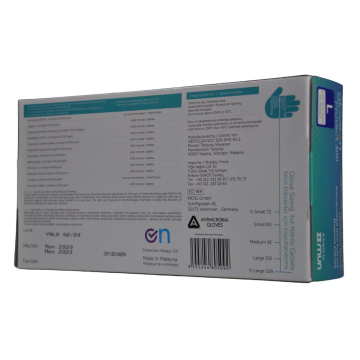 Gloveon Antimikrobiyal Nitril Pudrasız Muayene Eldiveni Large - 100 Adet