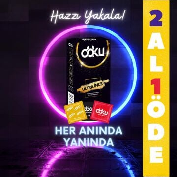 Doku Ultra İnce Prezervatif 24 ADET (2 AL BİR ÖDE) (2 AL BİR ÖDE)