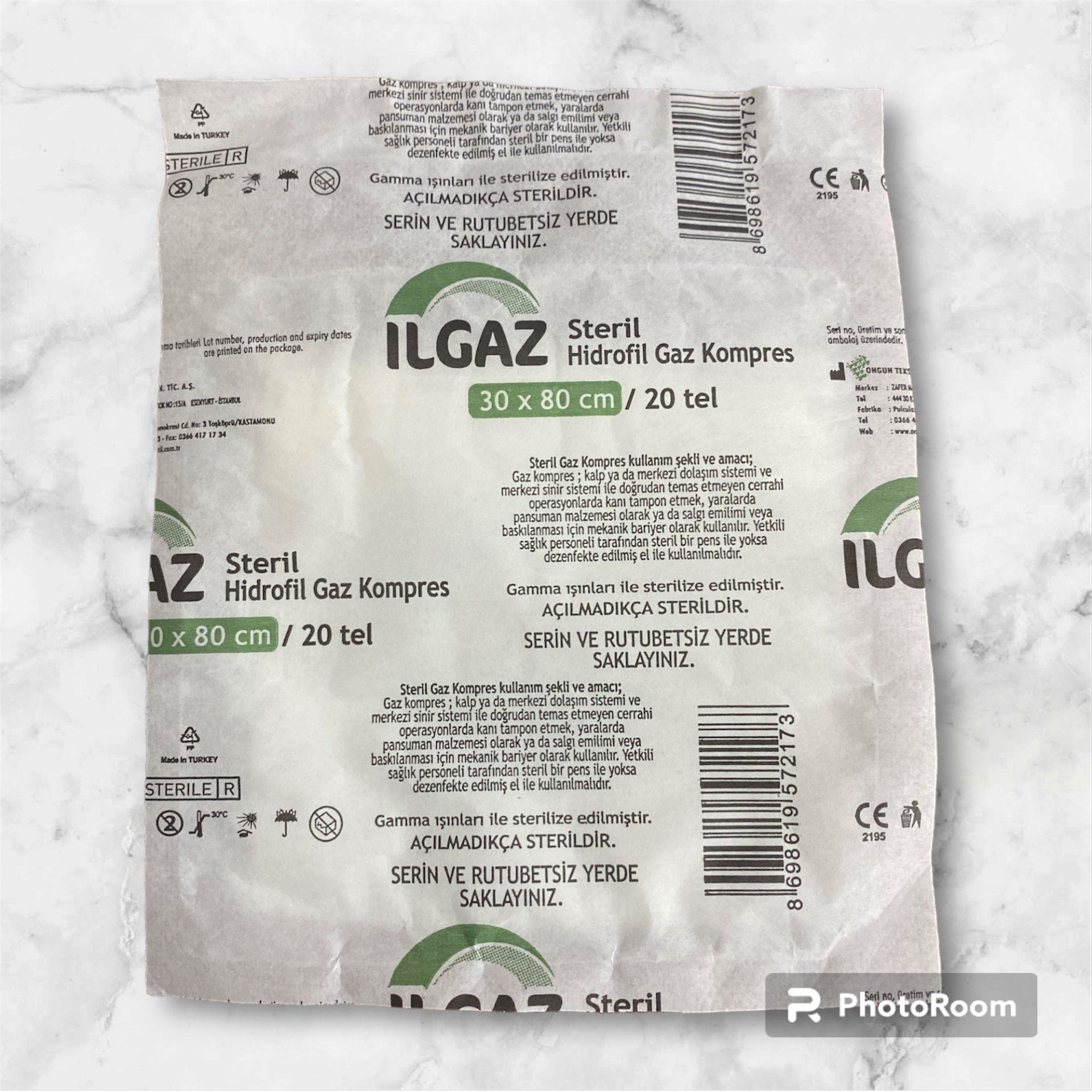 Ilgaz Steril Hidrofil Gaz Kompres 30x80cm-10 Adet 30x80cm-10 Adet