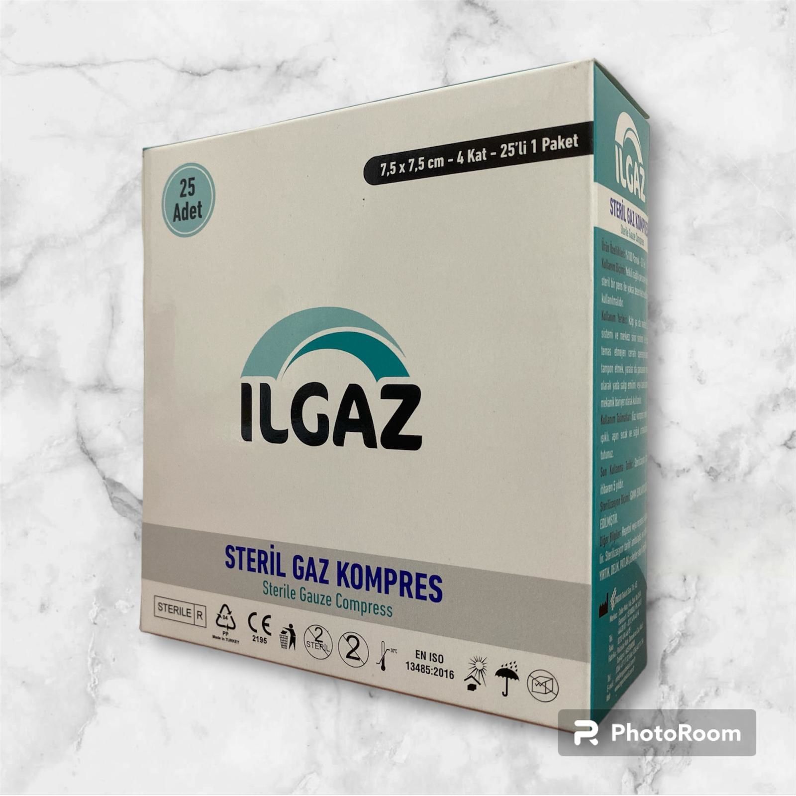 Ilgaz Steril Gaz Kompres 7,5cmx7,5cm 25li 1 Paket