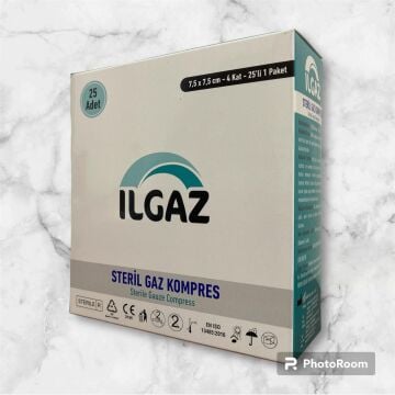 Ilgaz Steril Gaz Kompres 7,5cmx7,5cm 25li 1 Paket