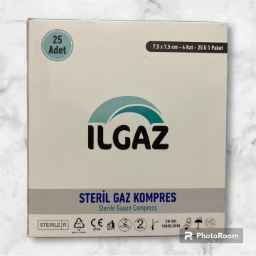 Ilgaz Steril Gaz Kompres 7,5cmx7,5cm 25li 1 Paket